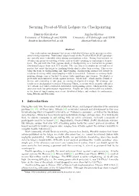 Securing Proof-Of-Work Ledgers Via Checkpointing
