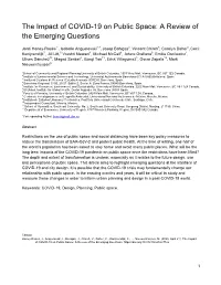 The Impact of COVID-19 on Public Space: a Review of the Emerging Questions