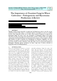 The Importance of Fusarium Fungi in Wheat Cultivation – Pathogenicity and Mycotoxins Production: a Review