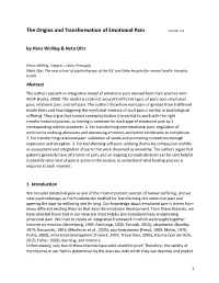 The Origins and Transformation of Emotional Pain Version 3.2 by Hans Welling & Neta Ofer