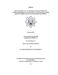 Thesis Development of an Optimum Framework For
