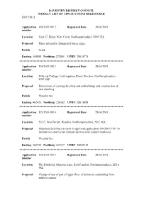 DAVENTRY DISTRICT COUNCIL WEEKLY LIST of APPLICATIONS REGISTERED 18/07/2011 Application Number DA/2011/0512 Registered Date 28/0