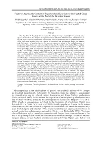 Factors Affecting the Content of Ergosterol and Zearalenone In