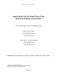 Improving the Aircraft Design Process Using Web-Based Modeling and Simulation