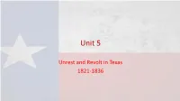 Unit 5 Runaway Scrape and San Jacinto Notes.Pdf