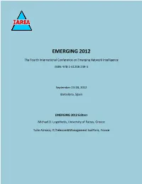 EMERGING 2012, the Fourth International Conference on Emerging Network Intelligence
