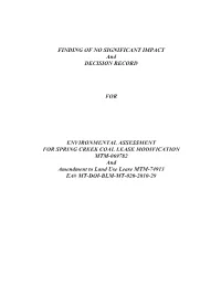 FINDING of NO SIGNIFICANT IMPACT and DECISION RECORD