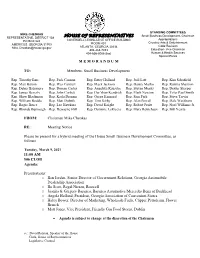 HOUSE of REPRESENTATIVES M E M O R a N D U M TO: Members