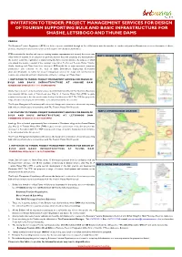 Invitation to Tender: Project Management Services for Design of Tourism Supporting Bulk and Basic Infrastructure for Shashe, Letsibogo and Thune Dams
