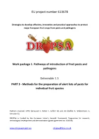 Methodology Used to Prepare Pest Alert Lists