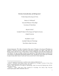 1 Revision, Reclassification, and Refrigerators* Forthcoming In