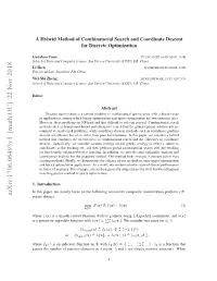 A Hybrid Method of Combinatorial Search and Coordinate Descent For