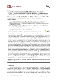 Catalytic Performance of Lanthanum Promoted Ni/Zro2 for Carbon Dioxide Reforming of Methane