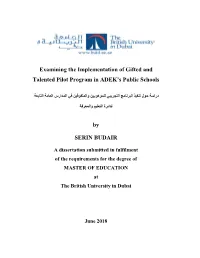 Examining the Implementation of Gifted and Talented Pilot Program in ADEK’S Public Schools