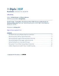 H-Diplo | ISSF Roundtable, Volume X, No