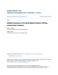 Multiple Dimensions of the Moral Majority Platform: Shifting Interest Group Coalitions