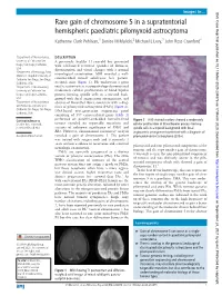 Rare Gain of Chromosome 5 in a Supratentorial Hemispheric