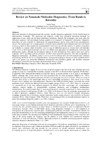 Review on Nematode Molecular Diagnostics: from Bands to Barcodes