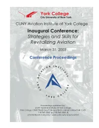 Strategies and Skills for Revitalizing Aviation March 31, 2003