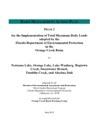 Basin Management Action Plan Phase 2 for the Implementation of Tmdls Adopted by the FDEP in the Orange Creek Basin