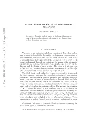 Closed-Form Solution of Polynomial Equations