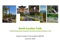 North Carolina Trails a Path Forward for Economic Growth and Job Creation in NC