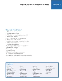 Chapter 3: Introduction to Water Sources