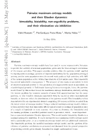 Pairwise Maximum-Entropy Models and Their Glauber Dynamics: Bimodality, Bistability, Non-Ergodicity Problems, and Their Elimination Via Inhibition
