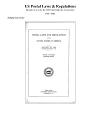 Railway Mail Service Table of Contents