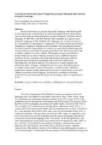 Supporting Emergent Bilinguals with Research- Informed Workshops Una