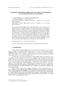 Synthesis and Characterization of Cobalt Sulfide/Fnbr Nanocomposites by Silar Method