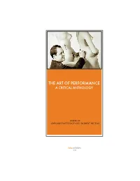 The Art of Performance a Critical Anthology