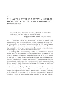 The Automotive Industry: a Source of Technological and Managerial Innovation