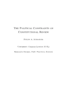 The Political Constraints on Constitutional Review