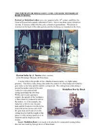 The Portrait Or Medallion Lathe and Some Methods of Rose-Turning