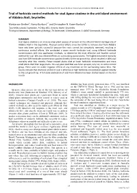 Trial of Herbicide Control Methods for Sisal Agave Sisalana in the Arid Island Environment of Aldabra Atoll, Seychelles