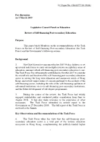 Administration's Paper on Review of Self-Financing Post-Secondary