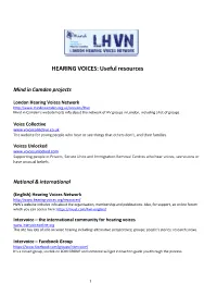 HEARING VOICES: Useful Resources