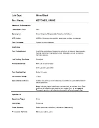 Ketones, Urine