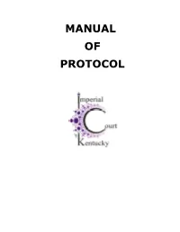 Manual of Protocol