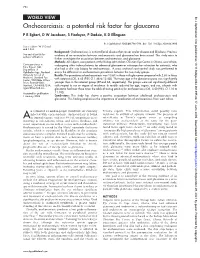 Onchocerciasis: a Potential Risk Factor for Glaucoma P R Egbert, D W Jacobson, S Fiadoyor, P Dadzie, K D Ellingson