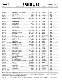 PRICE LIST October,2020 CSPC Status Product Description %Alc