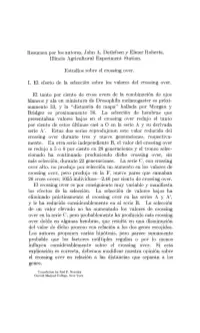 Studies on Crossing Over. I. the Effect of Selection on Crossover Values