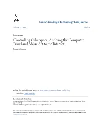 Applying the Computer Fraud and Abuse Act to the Internet Jo-Ann M
