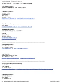 Detailübersicht &gt; &gt; Angebot &gt; Adressen/Kontakt
