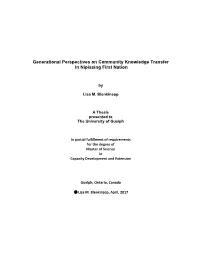 Generational Perspectives on Community Knowledge Transfer in Nipissing First Nation