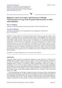 Ruling by Canal: Governance and System-Level Design Characteristics of Large-Scale Irrigation Infrastructure in India and Uzbekistan