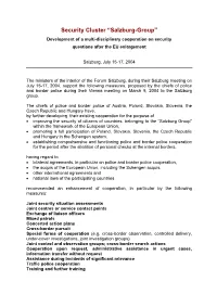 Security Cluster “Salzburg-Group” Development of a Multi-Disciplinary Cooperation on Security Questions After the EU Enlargement