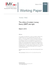 The Critics of Modern Money Theory (MMT) Are Right