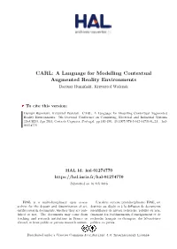 A Language for Modelling Contextual Augmented Reality Environments Dariusz Rumiński, Krzysztof Walczak
